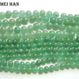 Green Aventurine Smooth Round Stones Beads for Jewelry Making