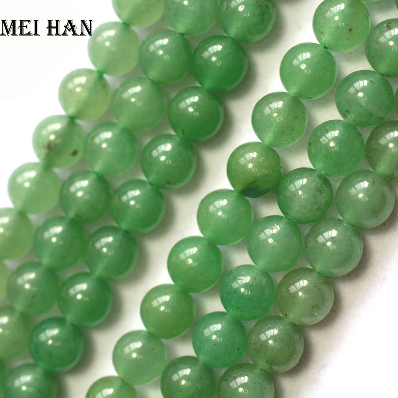 Green Aventurine Smooth Round Stones Beads for Jewelry Making