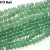Green Aventurine Smooth Round Stones Beads for Jewelry Making