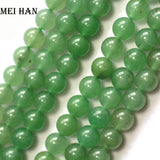 Green Aventurine Smooth Round Stones Beads for Jewelry Making