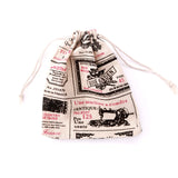 5 pcs Retro Cotton Line Drawstring Pouches Candy Favor Holder Jewelry Party Bag