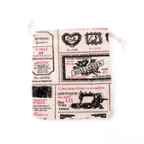 5 pcs Retro Cotton Line Drawstring Pouches Candy Favor Holder Jewelry Party Bag