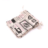 5 pcs Retro Cotton Line Drawstring Pouches Candy Favor Holder Jewelry Party Bag
