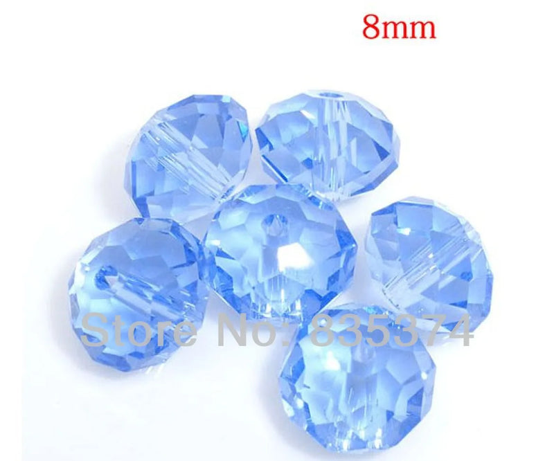 500 pcs Cut & Faceted Glass Beads 8mm Spacer Beads