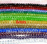 500 pcs Cut & Faceted Glass Beads 8mm Spacer Beads