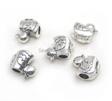 50pcs Antique Silver Duck Big Hole Beads for European Bracelet DIY