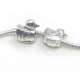 50pcs Antique Silver Duck Big Hole Beads for European Bracelet DIY