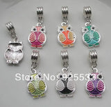 50pcs 23x13mm Owl Shape Big Hole Charms for European Bracelet DIY