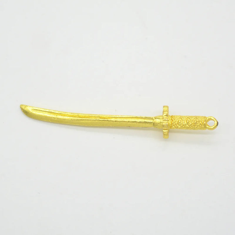 50pcs 50*8mm Japanese Sword Charm Bracelet Necklace DIY Jewelry