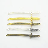 50pcs 50*8mm Japanese Sword Charm Bracelet Necklace DIY Jewelry