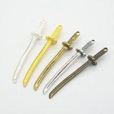 50pcs 50*8mm Japanese Sword Charm Bracelet Necklace DIY Jewelry