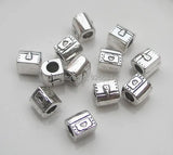 50pcs Antique Silver Plated Alloy Big Hole Beads Charms European Bracelet DIY