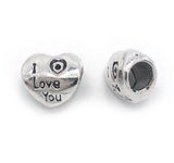 50pcs Antique Silver Big Hole Beads Charms for European Bracelet DIY