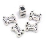 50pcs Antique Silver Big Hole Beads Charms for European Bracelet DIY