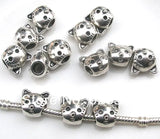 50pcs/lot Antique Metal Cat Beads for European Bracelet DIY