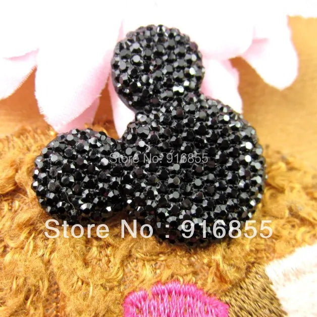 50pcs Mickey Head Resin Rhinestone DIY Decorative Mobile Beauty