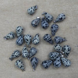 50pcs Natural Spot Stone Water Drop Shape Pendants for Necklaces