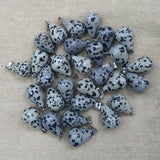 50pcs Natural Spot Stone Water Drop Shape Pendants for Necklaces