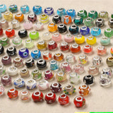 50pcs Rhinestone Big Hole Charms Crystal Glass for Pandora Bracelet DIY
