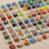 50pcs Rhinestone Big Hole Charms Crystal Glass for Pandora Bracelet DIY