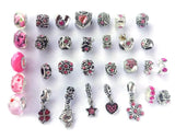 50pcs Silver Plated Rhinestone Beads for European Bracelet DIY