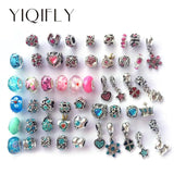 50pcs Silver Plated Rhinestone Beads for European Bracelet DIY