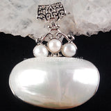 Mother of Pearl Shell Oval Pendant Bead MC3774 - 50x61x18mm