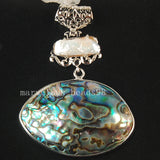 50x68mm Oval Pendant Bead, Zealand Abalone Shell Art Jewelry