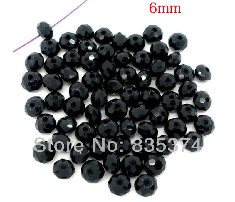 600 pcs Cut & Faceted Glass Beads 6mm Spacer Beads