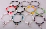 Crystal Glass Beads Bracelet with Alloy Swing Charm