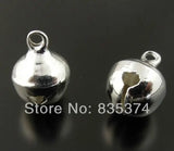 6mm Silver Plated Dangle Charms with Loop Small Bells - Jewelry Pendants