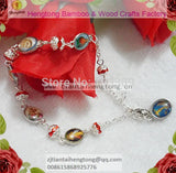 Religious Rhinestone Rosary Bracelet Sliver Chain Bracelet, Special Offer
