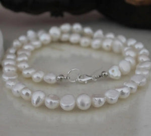 7-8mm Freshwater Pearl Necklace 925 Silver