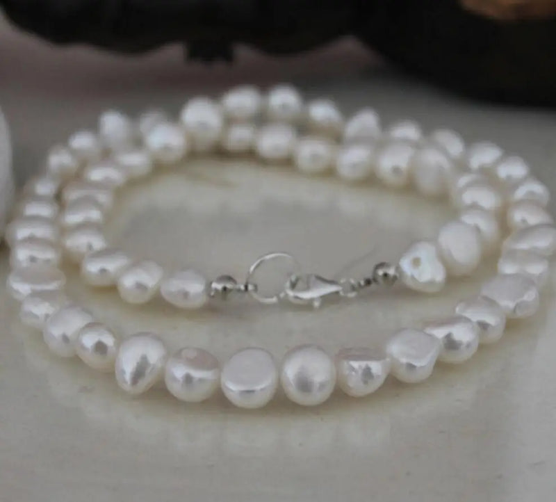 7-8mm Freshwater Pearl Necklace 925 Silver