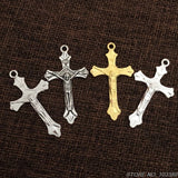 80pcs Alloy Rosary Cross Crucifix, Religious Golden Cross