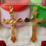 80pcs Alloy Rosary Cross Crucifix, Religious Golden Cross