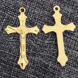 80pcs Alloy Rosary Cross Crucifix, Religious Golden Cross