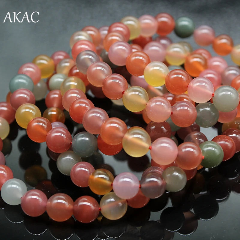 8mm A+ Natural Candy Agate Bracelet Colorful Agate Beads