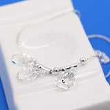 925 Silver Anklets Flower Pendant Chain