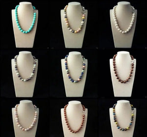 12mm South Sea Blend Shell Pearl Necklace Heart Clasp 18'' Chain 925 Sterling