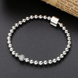 925 Silver Beads Pave Bracelet for Charms Bracelets, DIY Jewelry