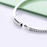 925 Silver Sparkling Wishbone Bangle for Women