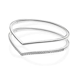 925 Silver Sparkling Wishbone Bangle for Women