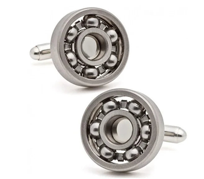 Vintage Metal Bearing Cufflinks Rotatable Mechanic Design