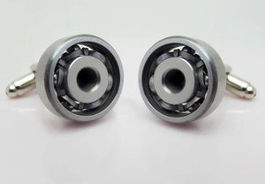 Vintage Metal Bearing Cufflinks Rotatable Mechanic Design