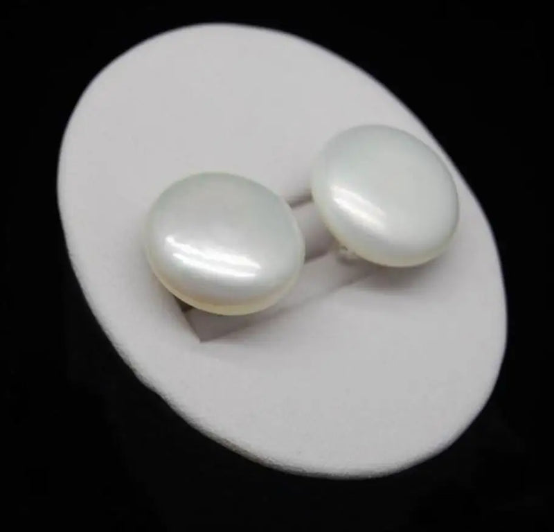 Coin Pearl 925 Silver Earrings 12-13mm