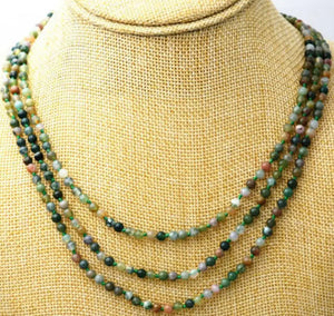Natural Indian Agate Jade Beads Necklace 17-19