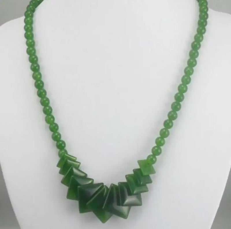 Rare Natural Jade Necklace Handcrafted in Thailand