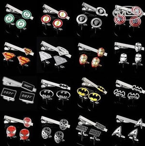 Superheroes Copper Cufflinks Tie Clips Set Wholesale & Retail
