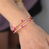 Rose Pink CZ Crystal Twist Bracelet